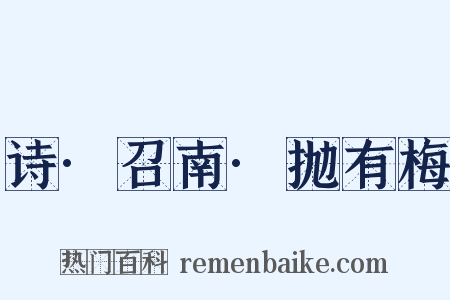 诗·召南·抛有梅是什么意思的图片